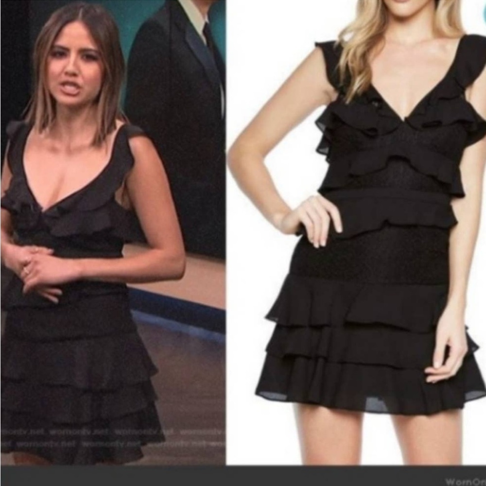 Bardot Revolve Babylon Tiered Ruffle Dress M 8 - Picture 3 of 7